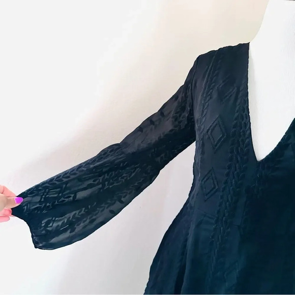 ASTR The Label Black Embroidered Fit and Flare Cocktail Dress Medium - Picture 3 of 15